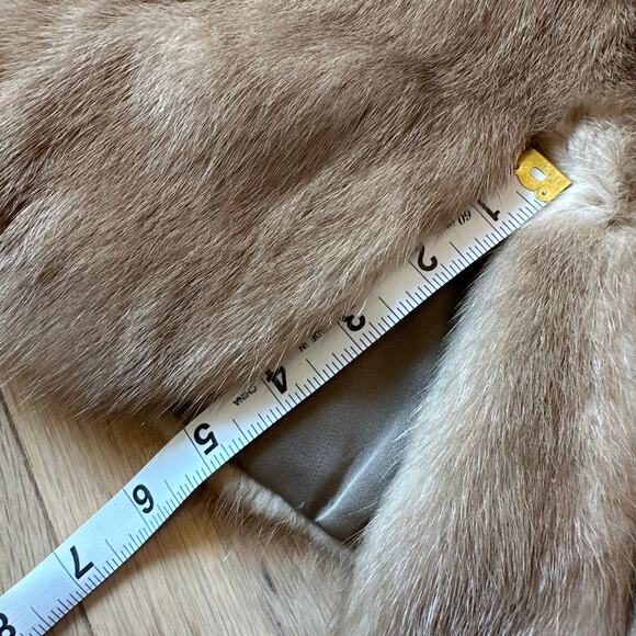 Vintage Pizitz Natural Brown Blonde Mink Fur Shawl Stole Coat Caplet Wrap S/M - Picture 8 of 11